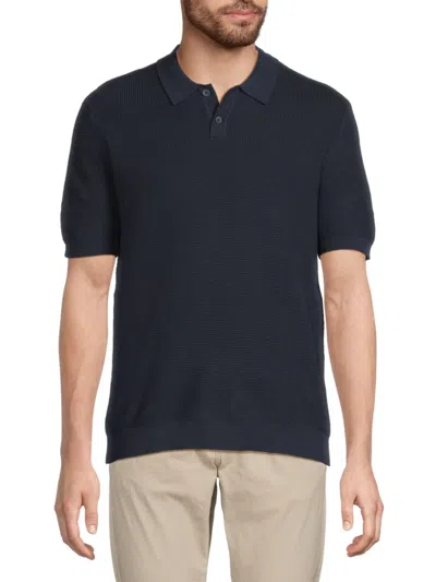 Saks Fifth Avenue Men's Piqué Knit Polo Shirt In Black