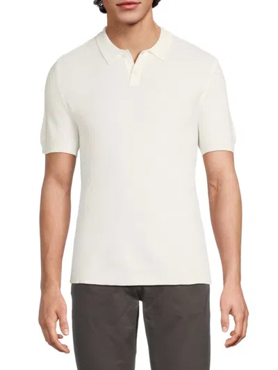 Saks Fifth Avenue Men's Piqué Knit Polo Shirt In White