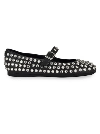 Guess Women's Kalidal Studded Faux Leather Mary Janes In Black