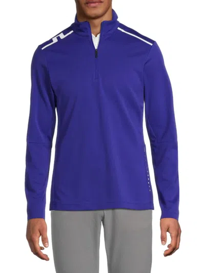 J. Lindeberg Men's Leon Zip-up Sweatshirt In Blue
