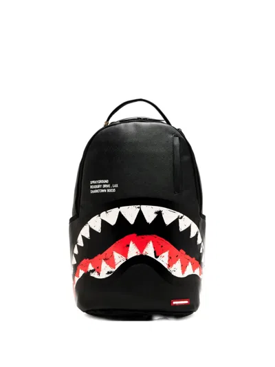 Sprayground Shark Central Double Trouble Backpack In Black