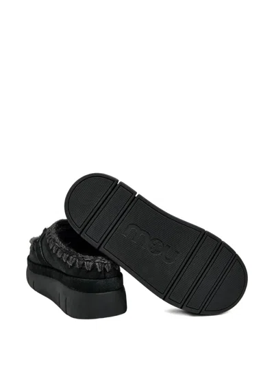 Mou Bounce Welt Logo-plaque Mules In Black