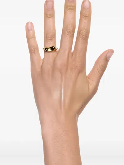 Maria Black Saddle Ring In Gold