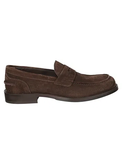 Baldinini Suede Loafers In Brown