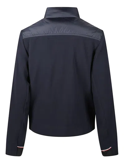 Moncler Lightweight Down Jacket With Logo Jackets And Coats Blue In Blue