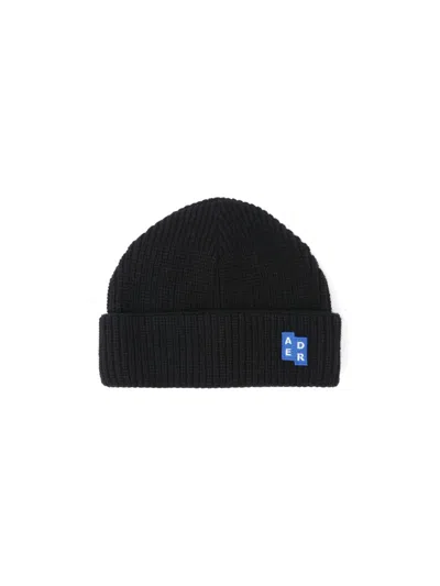 Ader Error Significant Trs Wool Blend Beanie In Black