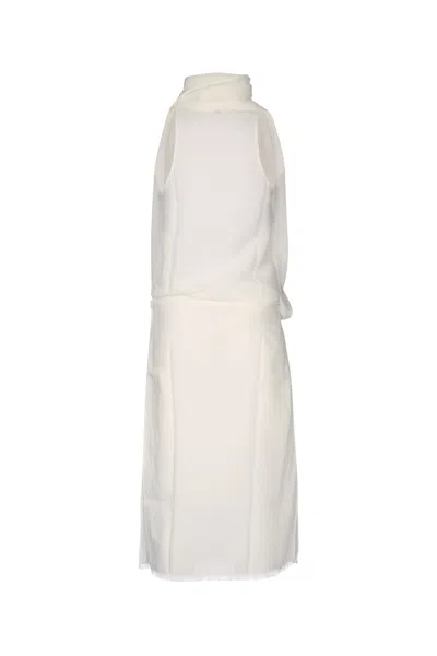 Totême Dresses With Frayed Hem And Scarf Detail In Black