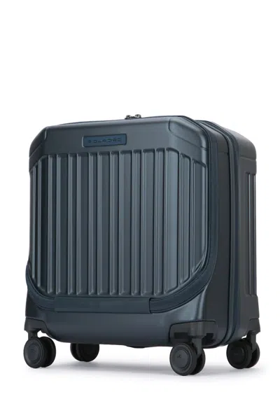 Piquadro Combination Lock Ribbed Trolley In Gray