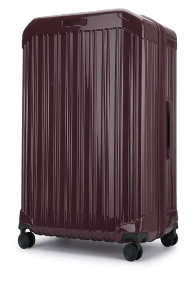 Piquadro Four Wheel Hard Shell Travel Trolley In Burgundy