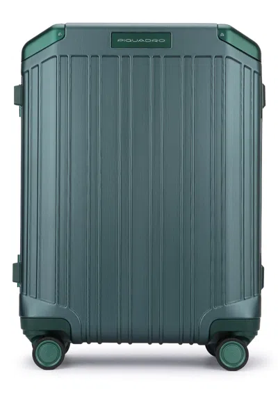 Piquadro Hard Shell Travel Trolley With Four Wheels In Blue