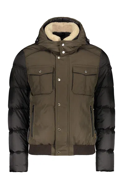 Moorer Hooded-neck Padded Collar In Green