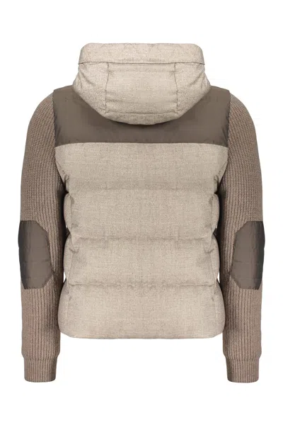 Moorer Multifunctional Jacket With Hood In Brown