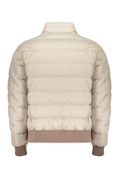 Moorer Button-embellishment Padded Jacket In Neutral