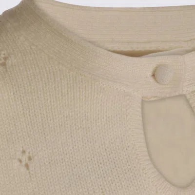 Chloé Wool And Cashmere Fitted Sweater With An Openwork Motif Clothing In Multi