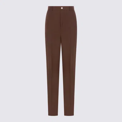 Gucci Pressed-crease Trousers In Brown