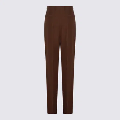 Gucci Pressed-crease Trousers In Brown