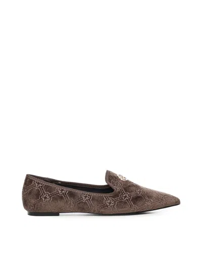 V73 Embellished Pointed-toe Loafers In Brown