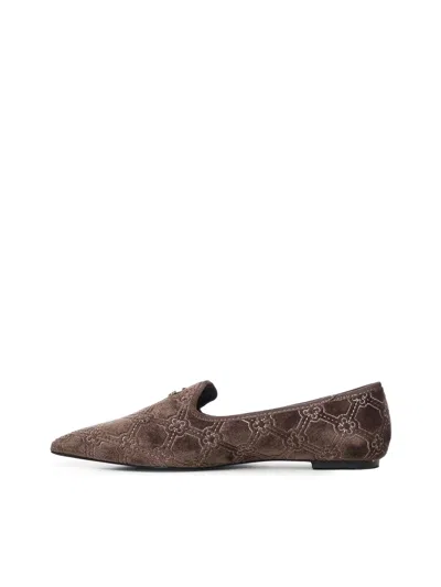 V73 Embellished Pointed-toe Loafers In Brown