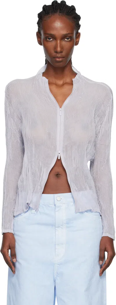 Issey Miyake Chiffon Twist Cardigan In Gray