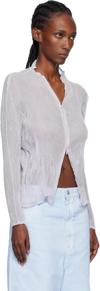 Issey Miyake Chiffon Twist Cardigan In Gray