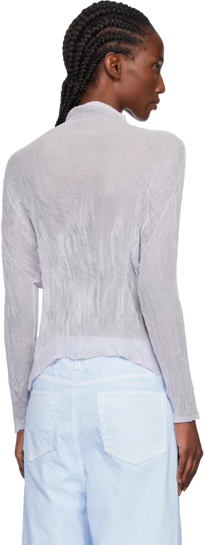 Issey Miyake Chiffon Twist Cardigan In Gray