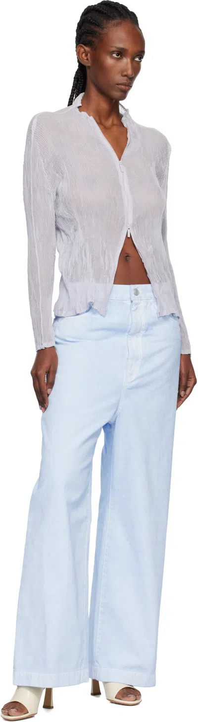 Issey Miyake Chiffon Twist Cardigan In Gray