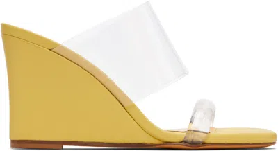 Maryam Nassir Zadeh Ssense Exclusive Yellow Olympia Wedge Heeled Sandals In Multi