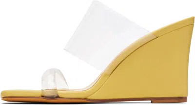 Maryam Nassir Zadeh Ssense Exclusive Yellow Olympia Wedge Heeled Sandals In Multi