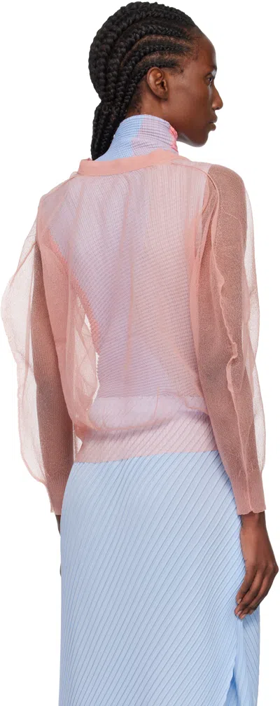 Issey Miyake Pink Encase Cardigan In Multi