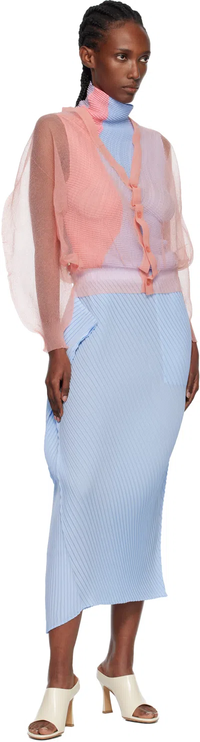 Issey Miyake Pink Encase Cardigan In Multi