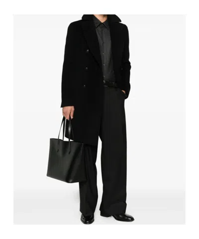 Tagliatore Double-breasted Coat In Black