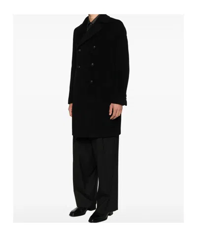 Tagliatore Double-breasted Coat In Black