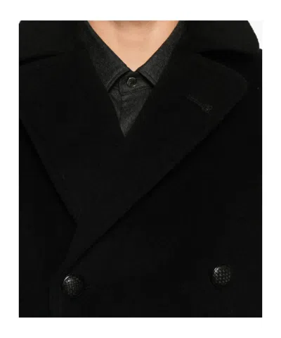 Tagliatore Double-breasted Coat In Black