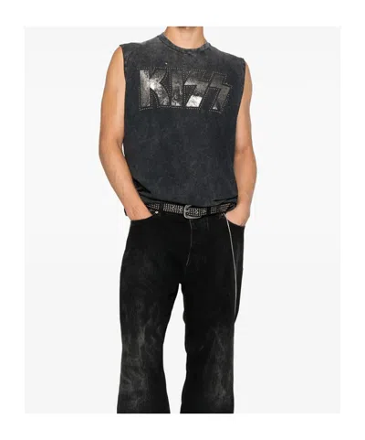 Dsquared2 X Kiss Studded Tank Top In Gray