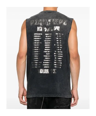 Dsquared2 X Kiss Studded Tank Top In Gray