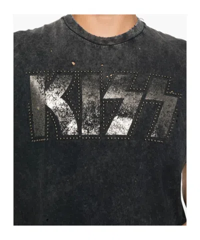 Dsquared2 X Kiss Studded Tank Top In Gray