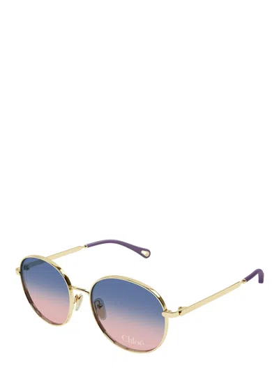 Chloé 55mm Gradient Round Sunglasses In Multi