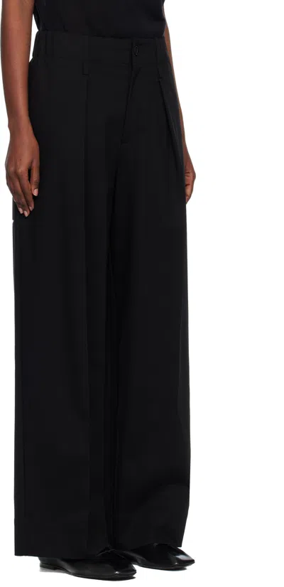 Issey Miyake Black Simple Ensemble Trousers In Black