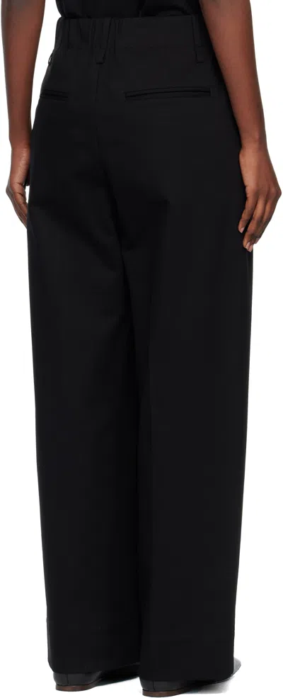 Issey Miyake Black Simple Ensemble Trousers In Black
