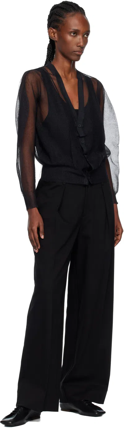 Issey Miyake Black Simple Ensemble Trousers In Black