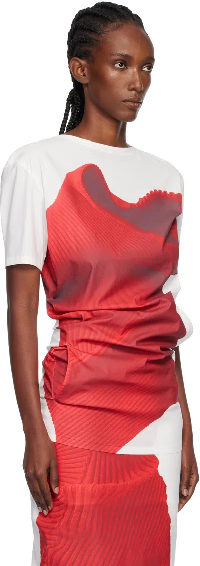 Issey Miyake Knit As Represented Top In Red