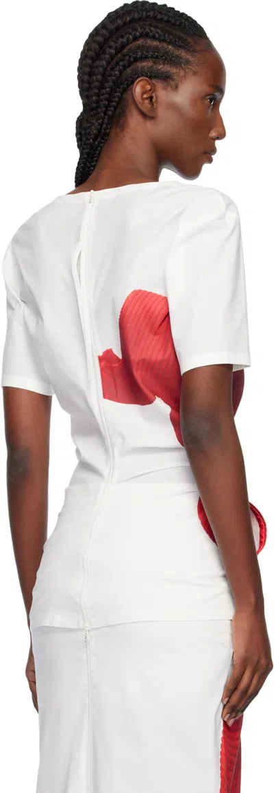 Issey Miyake Knit As Represented Top In Red