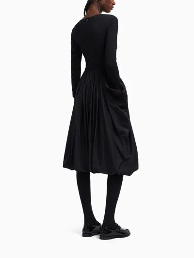 Emporio Armani Punto Milano Bubble Hem Dress In Black