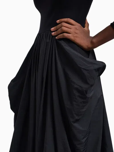 Emporio Armani Punto Milano Bubble Hem Dress In Black