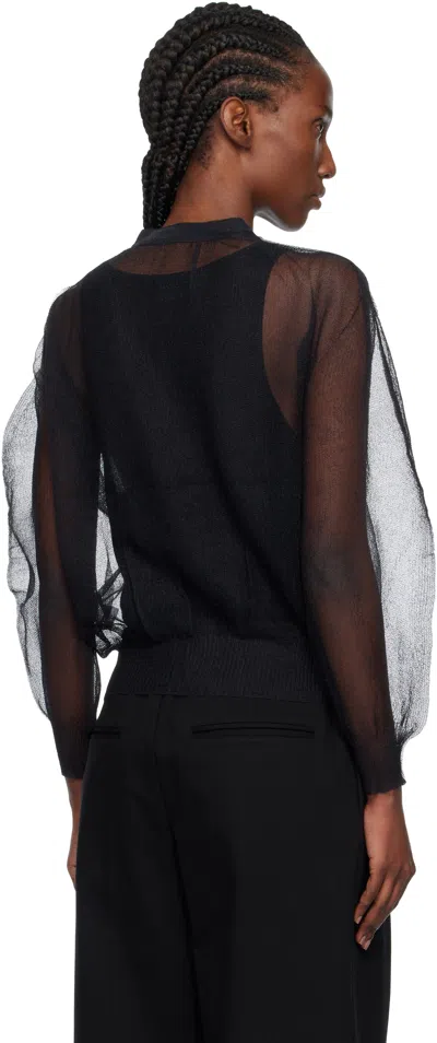 Issey Miyake Black Encase Cardigan In Animal Print