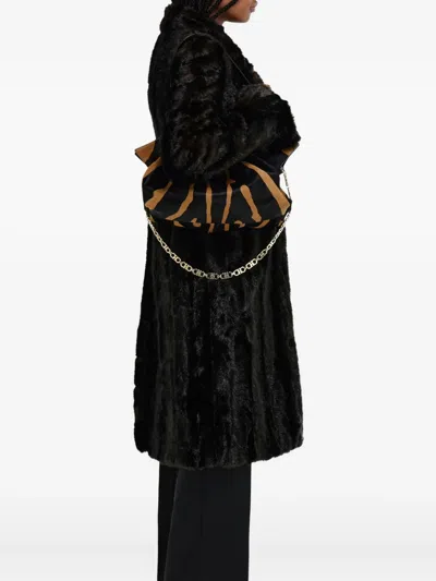 Ferragamo Medium Animal-print Gancini-pin Shoulder Bag In Multi