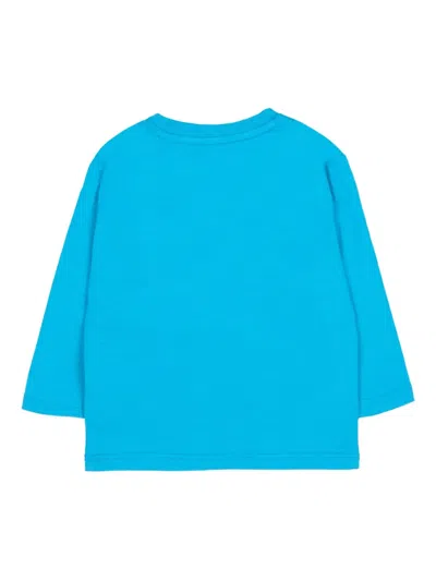 Timberland Light Blue T-shirt For Baby Boy With Tree Print In Blue