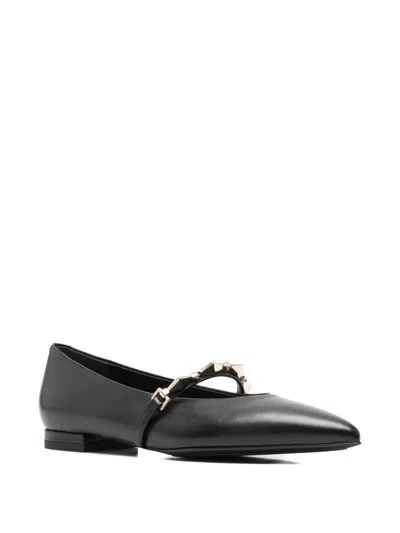 Sergio Levantesi Virna56 Studded Strap Ballet Flats In Black