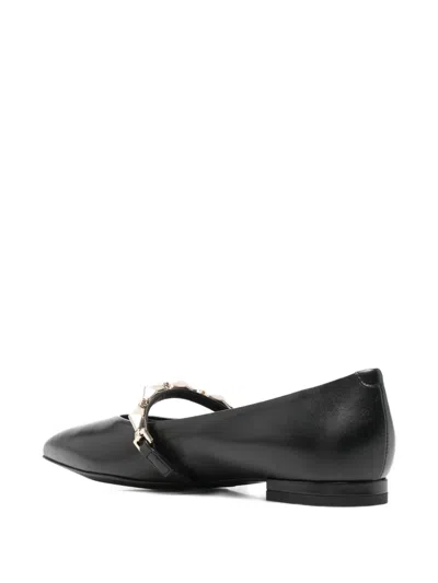 Sergio Levantesi Virna56 Studded Strap Ballet Flats In Black