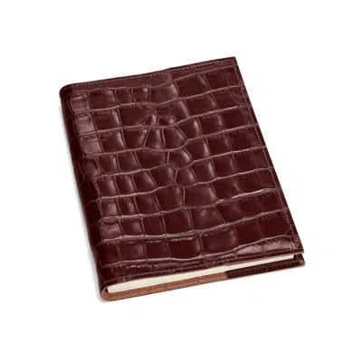 Aspinal Of London A5 Refillable Leather Journal In Brown